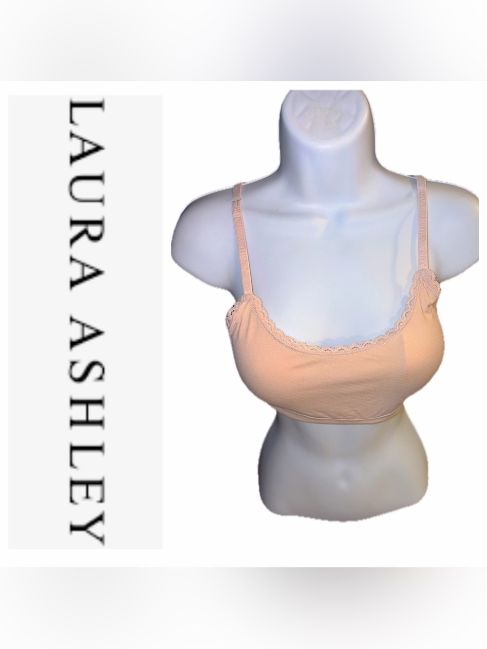 Laura Ashley Soft Pink Lace-Trim Bralette